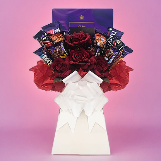 Chocolate Floral Bouquet Red Chocolates Delivered Ireland