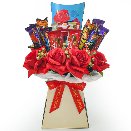 Merry Christmas Chocolate Floral Bouquet Chocolates Delivered Ireland