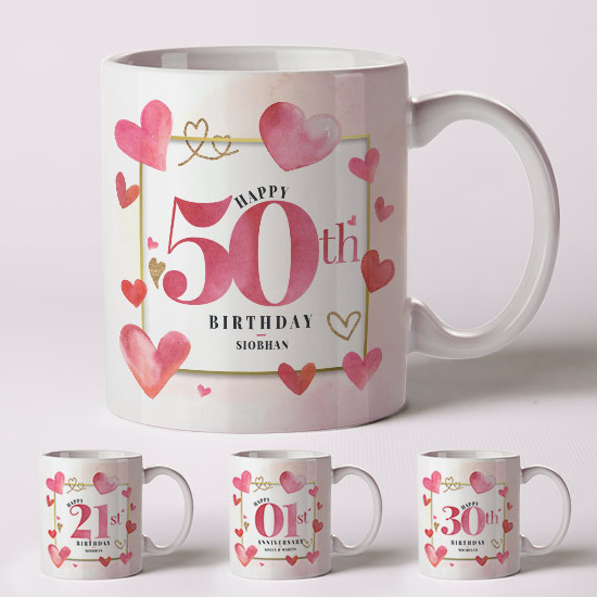 Celebration Mug 1 (Personalise) Anniversary or Birthday