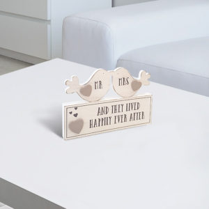 Mr and Mrs Wooden Bird Plaque