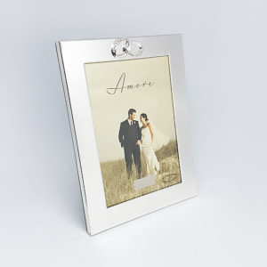 Wedding Frame With Crystal Rings