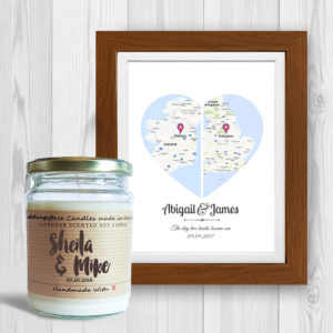 2 Hearts Map Wedding Gift Set 5
