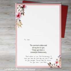 Anniversary Card Insert side