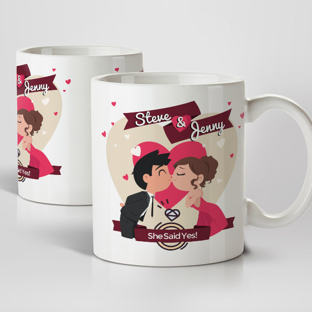 She Said Yes! Mug (Personalise) - Image 3
