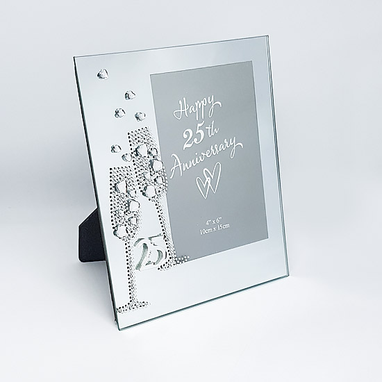 Crystal Flutes 25th Anniversary Frame (Engrave Me)