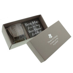 Best Man Whiskey Glass and Coaster