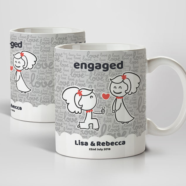 2 Gals Engagement Mugs