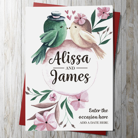 Love Birds Card 2 (Personalised)