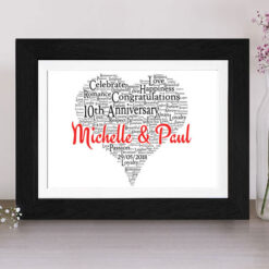 Names in Heart Anniversary Gift