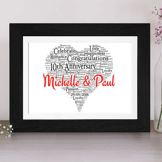 Names in Heart Anniversary Gift