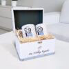 Our Wedding Keepsake Box With Engaged and Happy Mugs (Customisable)