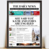Spoof Daily News Cover Print Engagement Gift