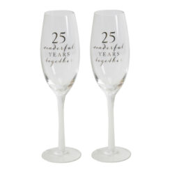 Champagne Flutes Set of Two - 25th Anniversary