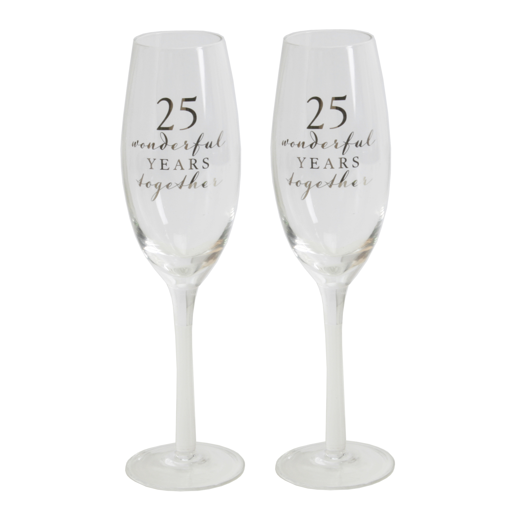 Champagne Flutes Set of Two - 25th Anniversary