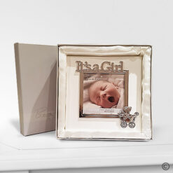 It's A Girl Cream Round Frame