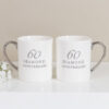 Amore Set of 2 Bone China Mugs – 60th Anniversary
