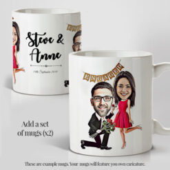 On One Knee Caricature mugs