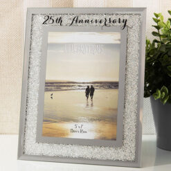 Celebrations Crystal Border Frame 5 x 7 - 25th Anniversary