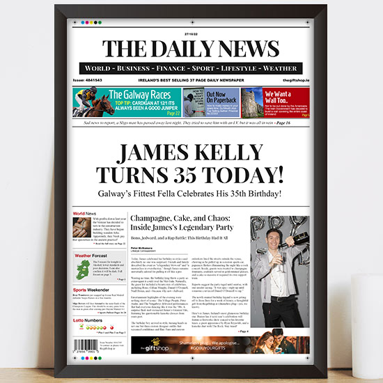 Spoof Daily News Cover Birthday Edition (For Him)