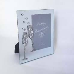 Happy Anniversary Crystal Flutes Frame
