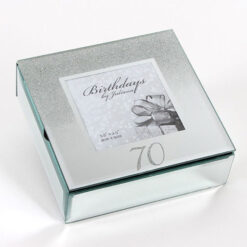 70th Birthday Glitter Mirror Trinket Box