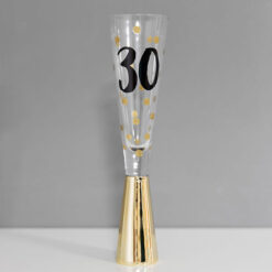 30th Prosecco Glass With Metallic Gold