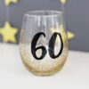 Signography Stemless Wine Glass with Gold Glitter 60