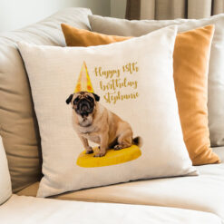 Pug Celebration Cushion