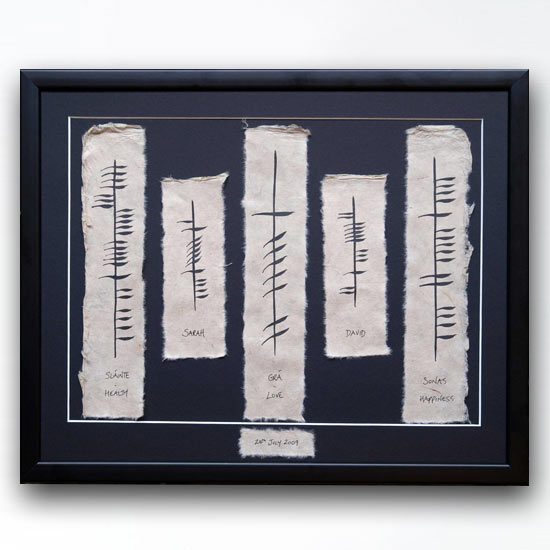 The Ogham Wedding Plaque with date