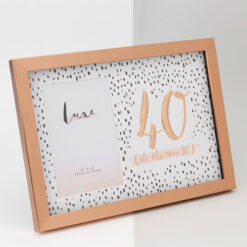 4 x 6 40th Birthday rose gold frame