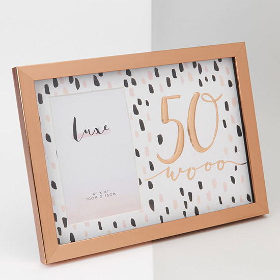 4 x 6 50th Birthday rose gold frame
