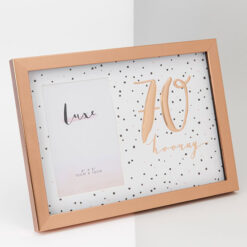 4 x 6 70th Birthday rose gold frame