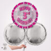 Age 3 Pink Glitz Foil Balloon Bouquet