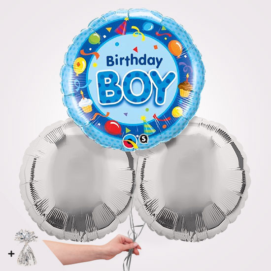 Birthday Boy Blue Foil Balloon Bouquet