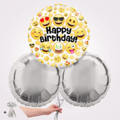 Happy Birthday Emoji Foil Balloon Bouquet