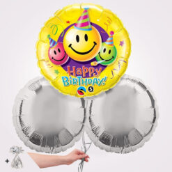 Birthday Smiley Faces Foil Balloon Bouquet