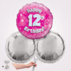 12th Happy Birthday Pink Foil Balloon Bouquet
