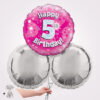 5th Happy Birthday Pink Foil Balloon Bouquet