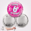 6th Happy Birthday Pink Foil Balloon Bouquet