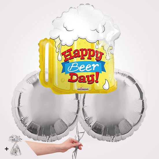 Happy Birthday Beer Shape Foil Balloon Bouquet