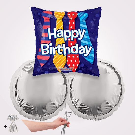 Happy Birthday Ties Foil Balloon Bouquet