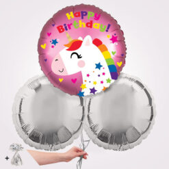 Satin Unicorn Birthday Foil Balloon Bouquet