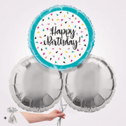 Triangle Confetti Birthday Foil Balloon Bouquet