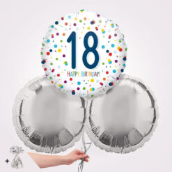 18th Happy Birthday Confetti Foil Balloon Bouquet