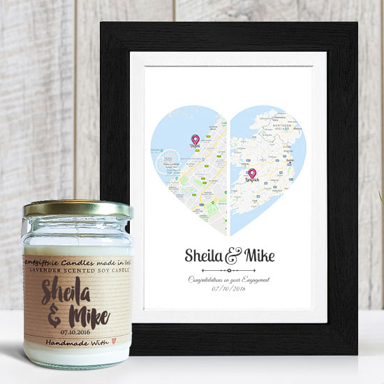 2 Hearts Map Engagement Gift Set 5