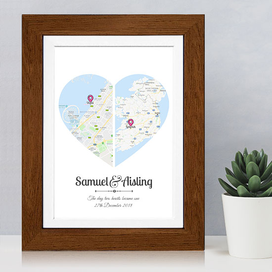 2 Hearts Map Wedding Gift Set 4 - Image 2