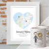 2 Hearts Map Wedding Gift Set 1