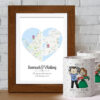 2 Hearts Map Wedding Gift Set 2