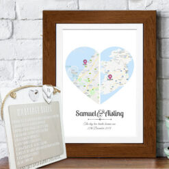 2 Hearts Map Wedding Gift Set 4