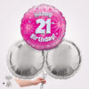 21st Happy Birthday Pink Foil Balloon Bouquet